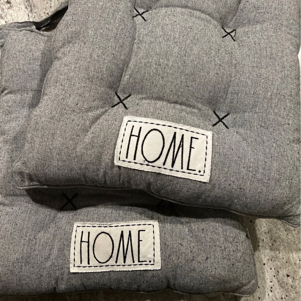 HTF! Set of 2 Rae Dunn Home Seat Cushion Bottom Back